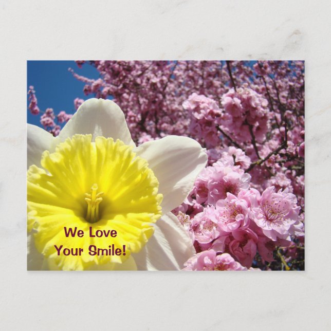 ¡Amamos tu sonrisa! Tarjetas postales Flores Flora (Anverso)