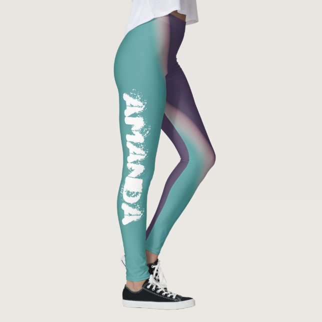 Amanda Añadir tu nombre Abstract Art Leggings (Derecha)