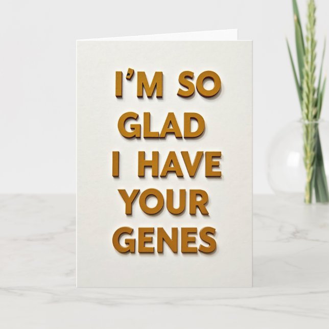 Amando tus genes tarjeta del día del padre (Anverso)