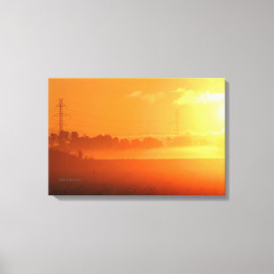 "Amanecer con Niebla Matutina" Impresión en Lienzo