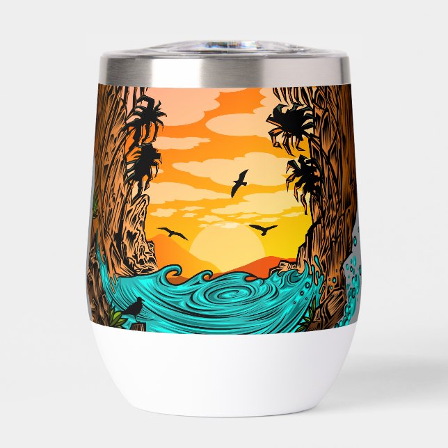 Amanecer de árbol de palmas (Frente)