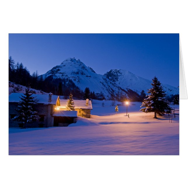 Amanecer de los chalets de invierno (Anverso (Horizontal))