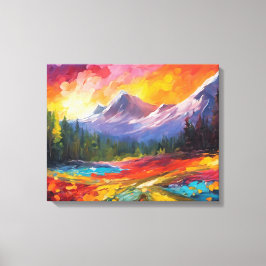 Amanecer de Montaña Arte Impresionista Colorido