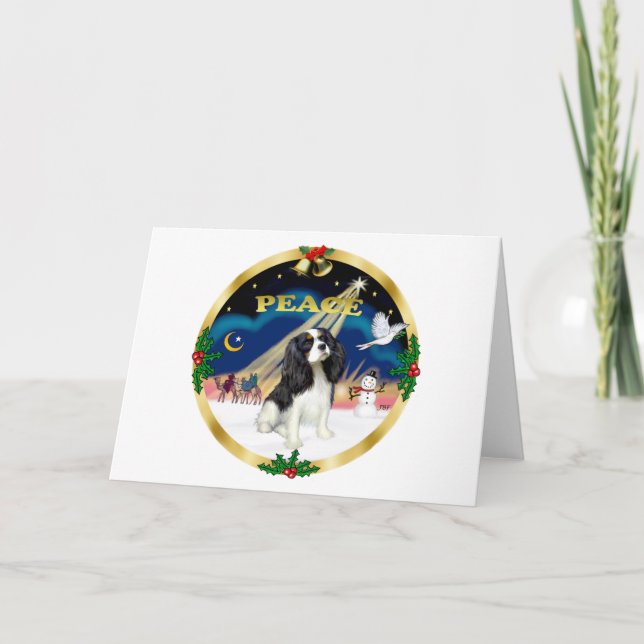 Amanecer de Navidad - Cavalier King Charles de tre (Anverso)