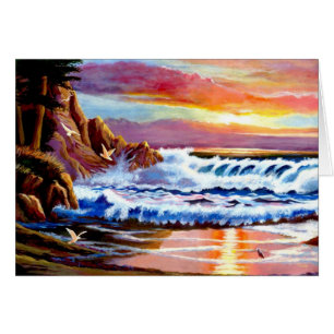 Amanecer de playa pintado