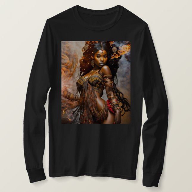 Amanecer Dorado- Princesa Africana- Camiseta de mu (Anverso del diseño)