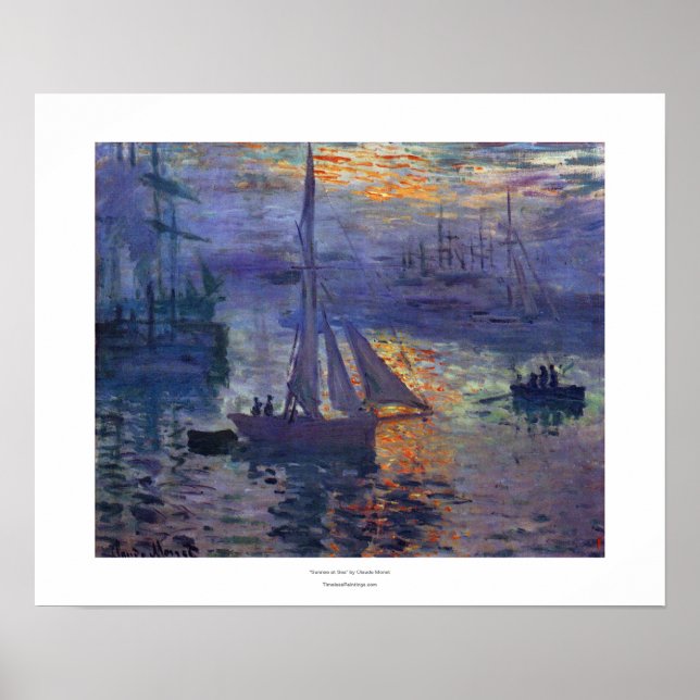 Amanecer en el mar por arte impresionista de Claud (Frente)
