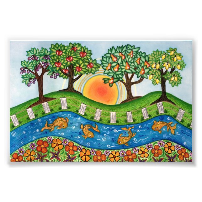 Amanecer en la impresión fotográfica de calidad Or (Frente)