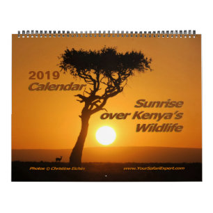 Amanecer sobre el calendario de vida salvaje de Ke