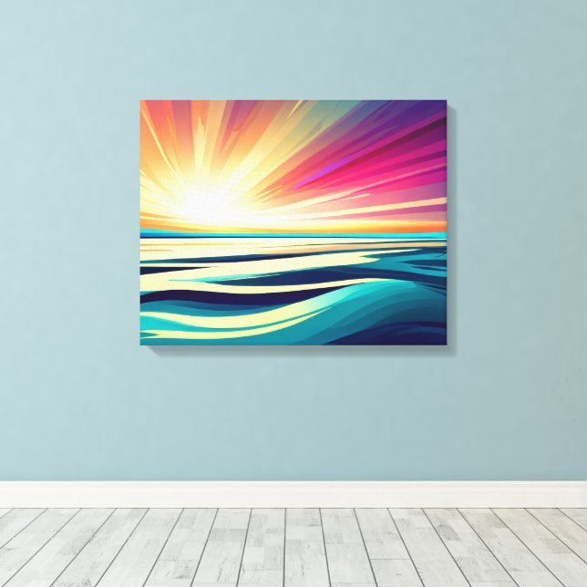 amanecer sobre la impresión de arte abstracto bril (Insitu (piso de madera))