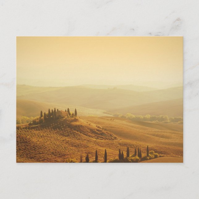 Amanecer sobre un paisaje en la postal toscana (Anverso)