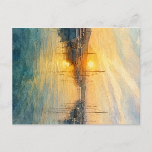 Amanecer sobre una postal mediterránea (Anverso)