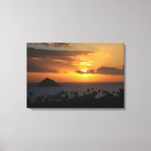 Amanecer tropical en lienzo