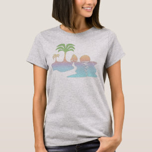 Amanecer tropical perpetuo con camiseta de barco d