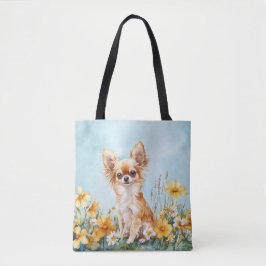 Amanecer y Chihuahua Blanco - Bolsa de Tote