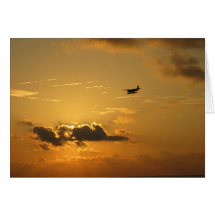 Amanecer y hidroavión en las Maldivas