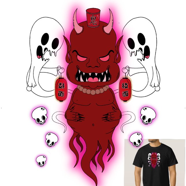 Amanojaku - Camiseta del Espíritu Mal del Folklore (Subido por el creador)