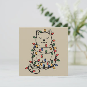 Amante de gatos lindos luces de Navidad gato mamá
