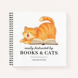 Amante de gatos y libros divertido dicho personali
