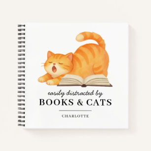 Amante de gatos y libros divertido dicho personali