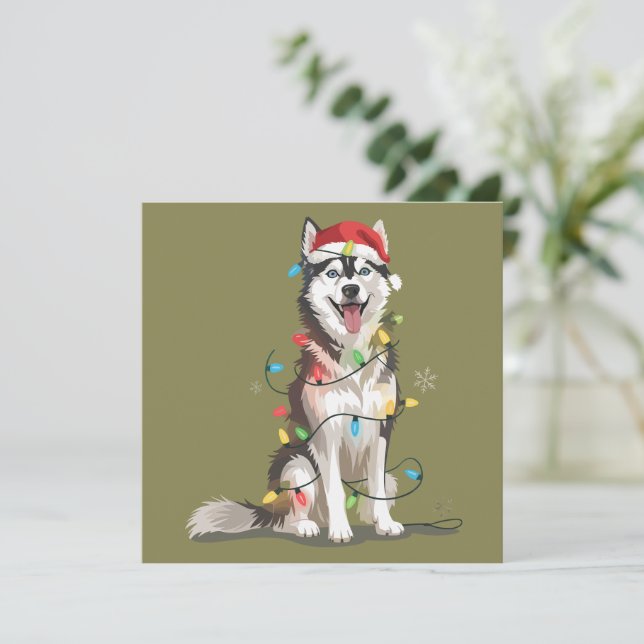 Amante de Husky Navidad Siberiano Xmas Mamá Perro  (Anverso de pie)