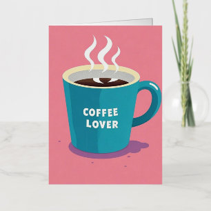 Amante de la taza de café azul rosa minimalista