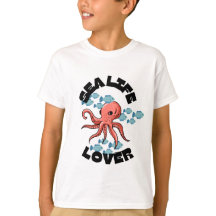 amante de la vida marina pulpo niños camiseta bási