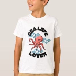 amante de la vida marina pulpo niños camiseta bási