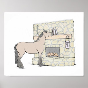 Amante de los Libros Estampa de Arte de Caballo   