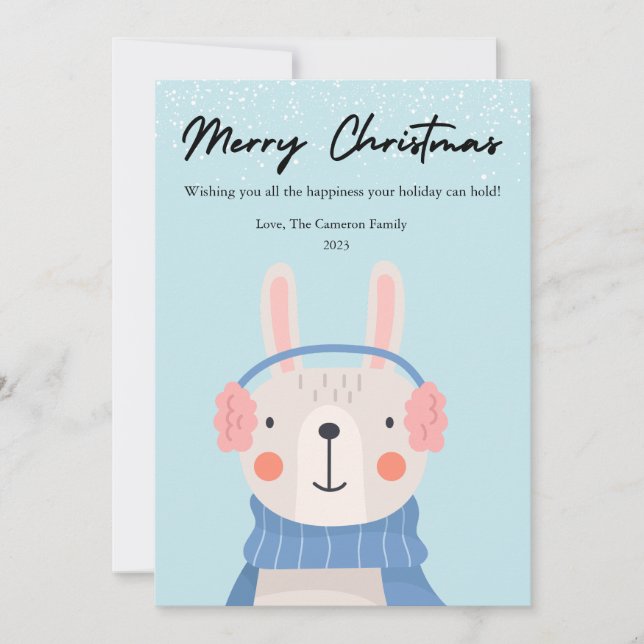Amante de mascotas conejito lindo Navidad plana (Anverso)