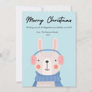 Amante de mascotas conejito lindo Navidad plana