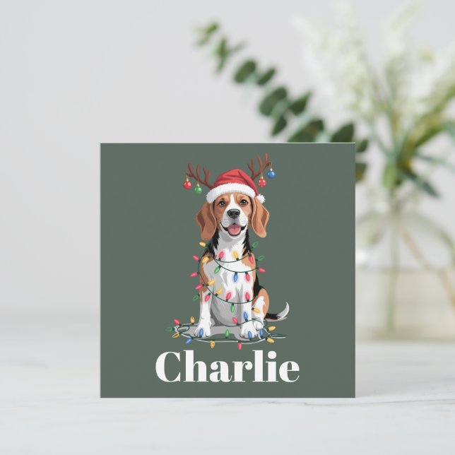 Amante de Perro Beagle Navidad Nombre Personalizad (Anverso de pie)