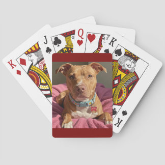 Amante de Pitbull jugando cartas - cartas de póker
