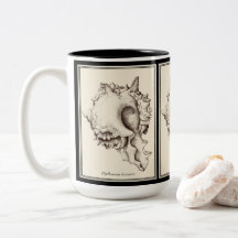 "Amante de Shell - taza negra y blanca de I"