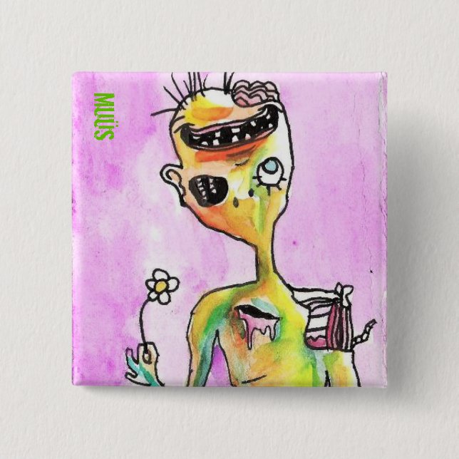 Amante del botón del zombi de las margaritas (Anverso)