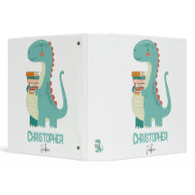 Amante del libro de dinosaurios adorable con nombr