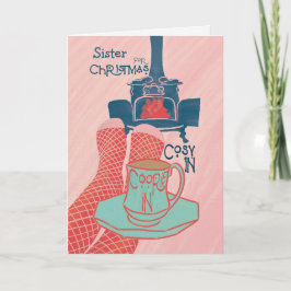 Amante del Té junto a la Chimenea Navidad Acogedor