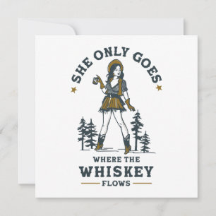 Amante divertida de whisky vaquera occidental vint
