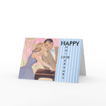 Amante feliz del aniversario, tarjeta de pareja de
