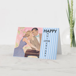 Amante feliz del aniversario, tarjeta de pareja de