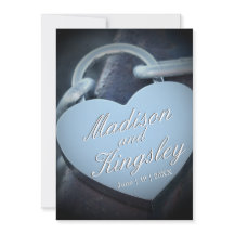 Amantes Boda Silver Padlock Fab Invitación diverti