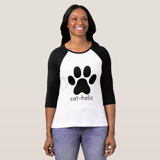 Amantes católicos del gato de la camiseta de la (Anverso completo)