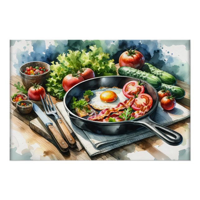 Amantes de la comida Guay Desayuno Poster (Anverso)