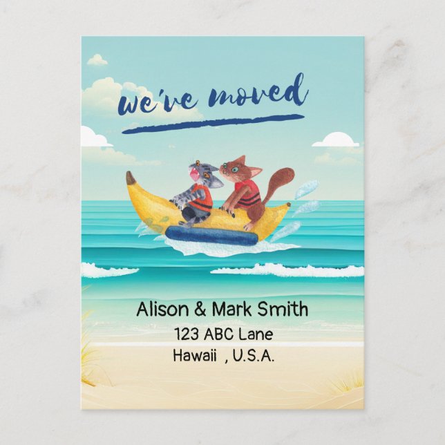 Amantes de la playa mudándose de Invitación nueva  (Anverso)