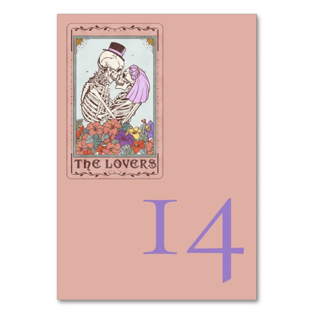 Amantes de la tarjeta Tarot gótica Boda Número de  (Anverso)