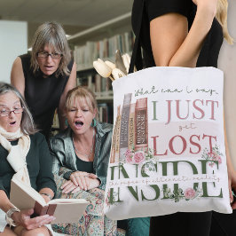 Amantes de libros de flores rosas leen la bolsa de