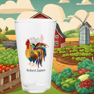 Amantes de los gallos de Cute Country Glass