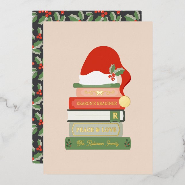 Amantes de los libros frustran tarjeta de Navidad (Anverso/Reverso)
