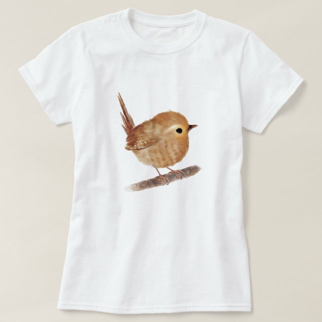 Amantes de los pájaros cute Wren a los camisetas (Diseño del anverso)