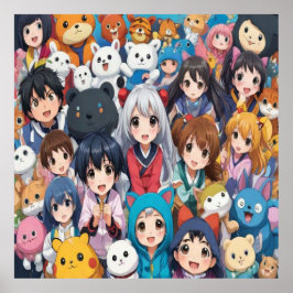 Amantes del arte pop de manga animadora personaliz